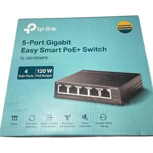 TP-Link TL-SG105MPE 5-Port Gigabit PoE+ Compliant Managed Switch - NEW Open Box